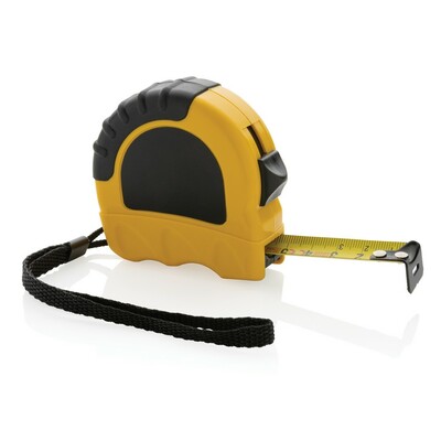 5 metre tape made with RCS (Recycled Claim Standard) certified recycled ABS. Total recycled content: 17% based on total item weight. RCS certification ensures a completely certified supply chain of the recycled materials. With deluxe TRP rubber grip for s