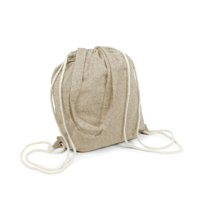 Recycled cotton bag 2 in 1, drawstring bag and shopping bag | Jamarion