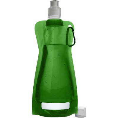 Foldable water bottle 420 ml with carabiner clip