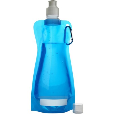 Foldable water bottle 420 ml with carabiner clip