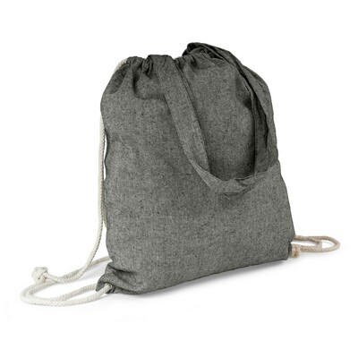 Recycled cotton bag 2 in 1, drawstring bag and shopping bag | Gondulfo