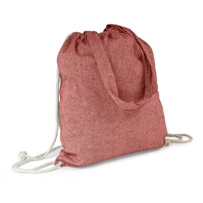 Recycled cotton bag 2 in 1, drawstring bag and shopping bag | Gondulfo
