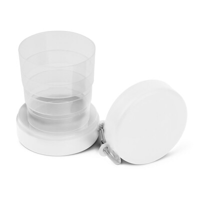 Foldable travel mug 220 ml with carabiner clip