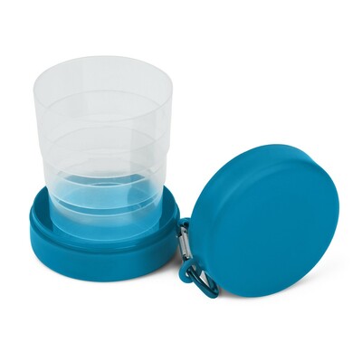 Foldable travel mug 220 ml with carabiner clip
