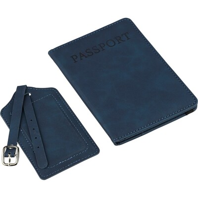Travel set: passport holder, luggage tag